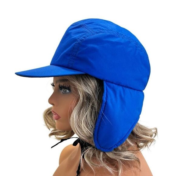 Vintage Columbia Sportswear Ear Flap Trapper Hat Men's Medium Blue Lined Winter - Picture 6 of 10